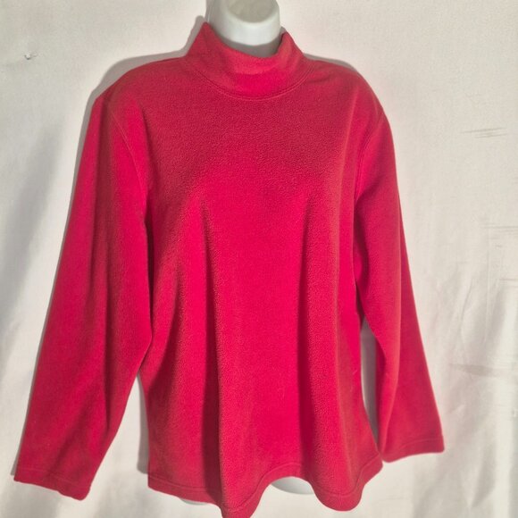 BLAIR red fleece sweater/jacket, turtleneck, in size Large - Picture 8 of 12
